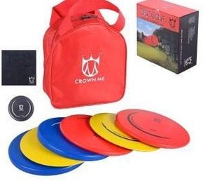 lot 26426 image: Disc Golf Set with 6 Discs and Starter Disc Golf Red Bag