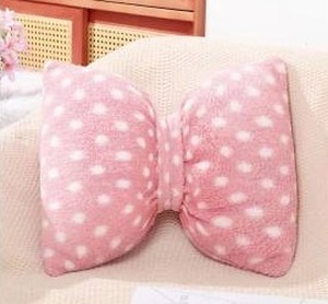 lot 26436 image: Hahafelt 15.75 Inches Pink Bow Pillow