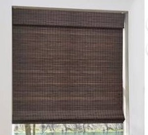 lot 39600 image: Cordless Bamboo Roman Shades for Windows, 34.5x64, Espresso