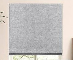 lot 39629 image: LazBlinds No Tools No Drill Cordless Roman Shade for Windows, Gray, 34.5x60