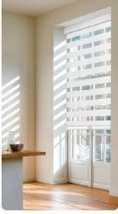 lot 39636 image: AOSKY Cordless Zebra Blind for Windows, 47x72, White