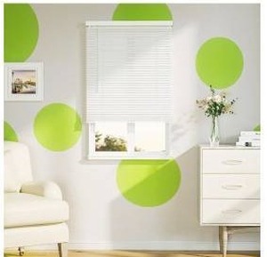 lot 39650 image: Cordless Vinyl Mini L Blind 47 W x 48 H, 1in Slat, White