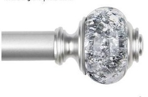 lot 39653 image: Usfook 1 Inch Curtain Rod, 72 to 144 Inches, Silver