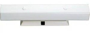 lot 39658 image: Satco Nuvo 24 in 4 Light White Vanity Light with White Channel Glass Shade