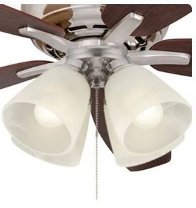 lot 39660 image: Harbor Breeze 10-in 4 -Light Silver LED Ceiling Fan Light Kit, (Fan Not Included)