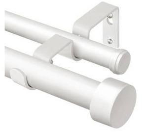 lot 39671 image: KAMANINA Double Curtain Rod Set 72-144 inches, White