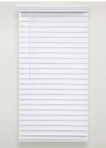 lot 39683 image: Eclipse 2-inch Faux Wood Plantation Blind - White, 47 12 x 64