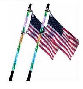lot 39702 image: LED Whip Lights with American Flag - 4FT RGB Light Set