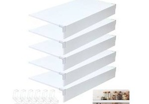 lot 39709 image: White Wire Shelf Cover Set - 5 Piece, 30x16 in