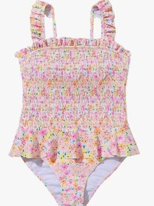 lot 39747 image: Girls One Piece Ruffle Trim Swimsuit Suit