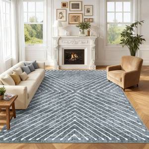 lot 39749 image: ROYHOME Area Rug 9x12 Living Room Rug, Dark Gray