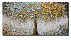 lot 39762 image: ART8YUQI Art - Contemporary Abstract Art Oil Painting On Canvas Texture 3D Silver, 30x60