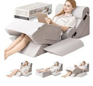 lot 39766 image: Fifthquarter 9 pcs Orthopedic Bed Wedge Pillow Set, Gray