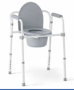 lot 39778 image: Medline 3-in-1 Bedside Commode, Gray