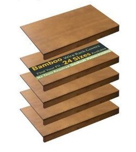 lot 39783 image: Wire Shelf Covers, Bamboo Wire Rack Covers for Pantry, Closet (5pcs, 30 W x 16 D)