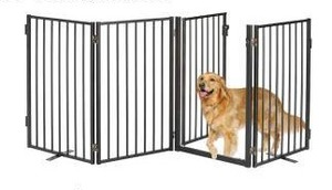 lot 39804 image: Extra Wide Metal Dog Gate with Door 80 W x 32 H