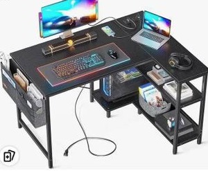 lot 39816 image: L-Shaped Gaming Computer Desk with Storage
