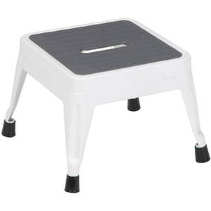 lot 39820 image: Cosco 1 Step Non-Folding Steel Step Stool, White And Gray