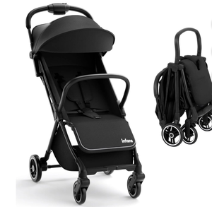lot 3095 image: INFANS Lightweight Baby Stroller, 1 Second Fold, Compact Travel Stroller for Airplane with Aluminium Frame, Adjustable Backrest and Canopy, Foldable Infant Toddler Stroller - Retail $0