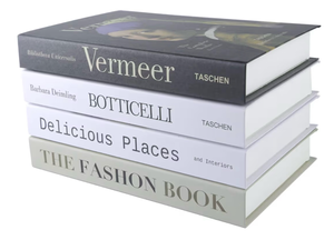 lot 3107 image: PTShadow 4 Pieces Folding Decorative Books for Home Decor, Black and White Bookshelf Decorations, Library Decorations, Coffee Table Decorations for Home Sweet Stacking Books - Retail $0