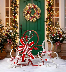lot 3108 image: 3 Pcs 22 16 11 Oversized Large Gingerbread Man Outdoor Christmas Decorations Giant Gingerbread Christmas Decorations with Red Stripe Bow for Xmas Holiday Front Door Indoor Outdoor Decor - Retail $0
