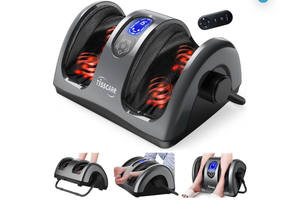 lot 3114 image: TISSCARE Shiatsu Foot Massager with Heat, FSA Eligible HSA Foot Massager for Plantar Fasciitis, Neuropathy, Circulation and Pain Relief, Massage Feet at HomeOffice, Gift for Men and Women - Retail $0