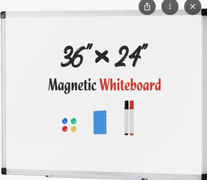 lot 3120 image: 36 x 24 Inches Magnetic Dry Erase Whiteboard - Retail $0