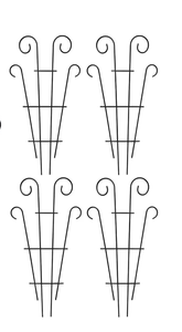 lot 3121 image: 4 Pack 43 Indoor Plant Trellis for Potted Plants Climbing, Outdoor Metal Garden Trellis Houseplants Flowers Vine Ivy, Wave Shape, Black - Retail $0