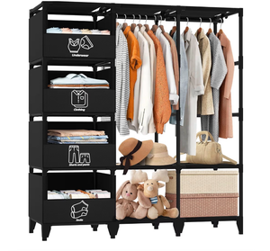 lot 3125 image: Portable Closet, Easy Assembly, (beige)  - Retail $0