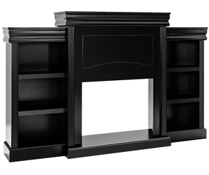 lot 3139 image: Costway 70 Fireplace TV Stand Modern Media Entertainment Center Bookcase - Retail $0