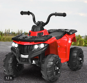 lot 3142 image: Kids ATV, 6V Battery Powered Electric Vehicle Four Wheeler Quad  - Retail $0