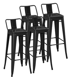 lot 3147 image: Bar Stools Set of 4, Metal Counter Height Chairs - Retail $0