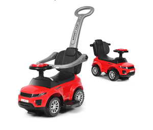lot 3163 image: HONEY JOY Ride On Push Car, Foot to Floor Ride On Sliding Car Push Handle & Detachable Guardrail, Sound & Lights, Under Seat Storage, Push Cars for Toddlers 1-3, Gift for Kids Boys Girls(Red) - Retail $0