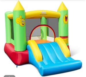 lot 3168 image: Bounceland Inflatable Castle with Slide (color may vary) - Retail $299