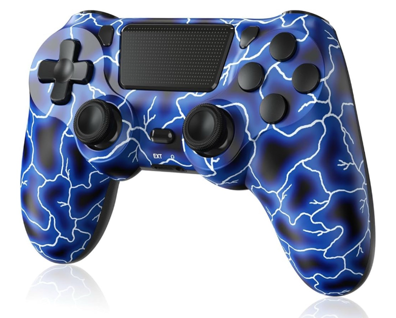 lot 1573 image: Wireless Controller for PS4 Blue Lightening  - Retail $0