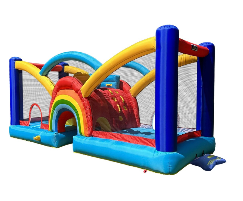lot 9841 image: Sportspower My 1st Jump N Play Rainbow Bounce House seems to be great condition  - Retail $400