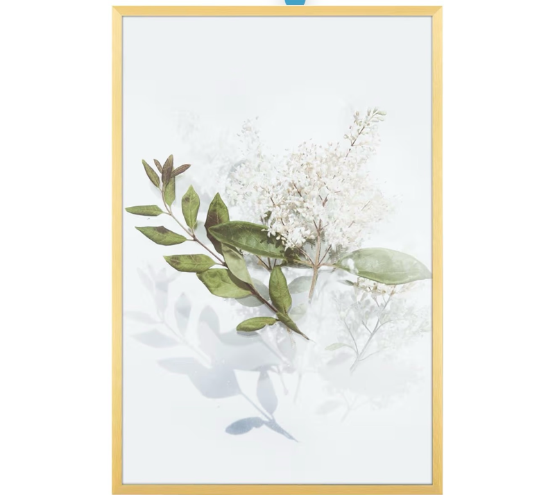 lot 1783 image: Golden State Art, 12x18 Aluminum Picture Frame, Gold Metal Thin Poster Frames for 12 x 18 inch Photo, Acrylic Front, Wall Hook for Horizontal or Vertical Display, 1 Pack - Retail $0