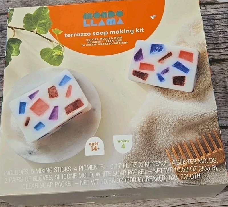 lot 1788 image: Mondo Llama Terrazzo Soap Making Kit New-Sealed (215) - Retail $0