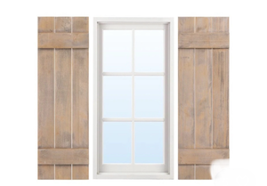 lot 3187 image: 2 Pcs Farmhouse Wall Mounted Paulownia Wood Window Shutter 36 x 11 for Window - Retail $39