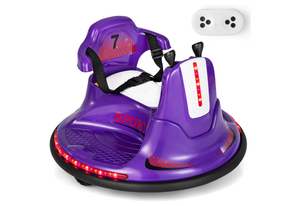 lot 3210 image: 12V Kids Ride On Bumper Car, Electric Bumper Car wDual Joysticks, Remote Control, 360° Spin, Slow Start Function, LED Lights & Fun Music, Adjustable Safety Belt, Soft Bumper - Retail $0