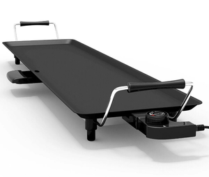 lot 3226 image: 35 Inch Electric Griddle Teppanyaki Grill BBQ Nonstick Extra Large Griddle Long Countertop with Adjustable Temperature for Pancake Barbecue (a little bent)  - Retail $0