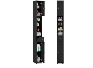 lot 3227 image: tangkula tall slim bathroom storage cabinet 71 freestanding - Retail $0