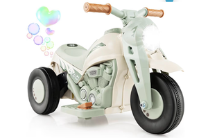 lot 3238 image: Kids Motorcycle, 6V Battery Powered Ride on Motorcycle with Bubble Maker, Music, LED Headlight, Forward & Backward, 3 Wheels Electric Motorcycle for Kids, Gift for Boys & Girls - Retail $0