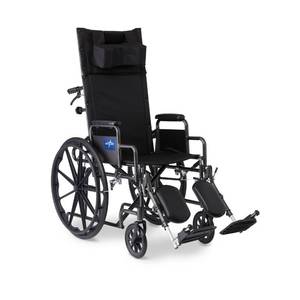 lot 3251 image: Medline Reclining Wheelchair, Desk-Length Arms and Elevating Leg Rests, 20 x 18 Seat (W x D) - Retail $317