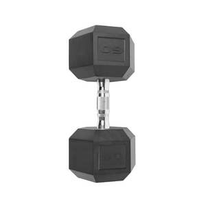 lot 3252 image: (Damage around all of one of the plates) CAP Barbell  60lb Coated Hex Dumbbell  Single - Retail $194