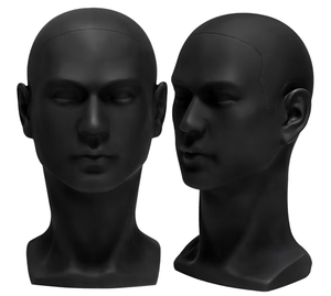 lot 3261 image: ZOOFOX Male Mannequin Head for Hats, PVC Manikin Head with Mount Hole, Professional Display Styling Head for Wigs, Hats, Scarfs, Headphone, Sunglasses, Headdress - Retail $0