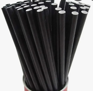 lot 3263 image: Go green 5000ct paper straws black  - Retail $0