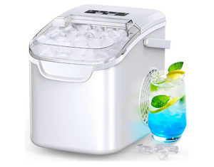lot 3267 image: COWSAR Ice Maker Countertop, Portable Ice Machine with Self-Cleaning, 26.5 lbs24Hrs, 8 Ice Cubes in 6 Mins, Ice Basket and Scoop, Ideal for Home, Kitchen, Bar, Camping - Retail $0