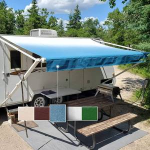 lot 3272 image: RV Awning Fabric Replacement Standard Grade Premium Vinyl (17(Fabric 162), Blue Fade) - Retail $144