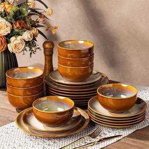 lot 904 image: $139 LERATIO Ceramic Dinnerware Set 8, 24pcs, OvenMicrowave Safe
